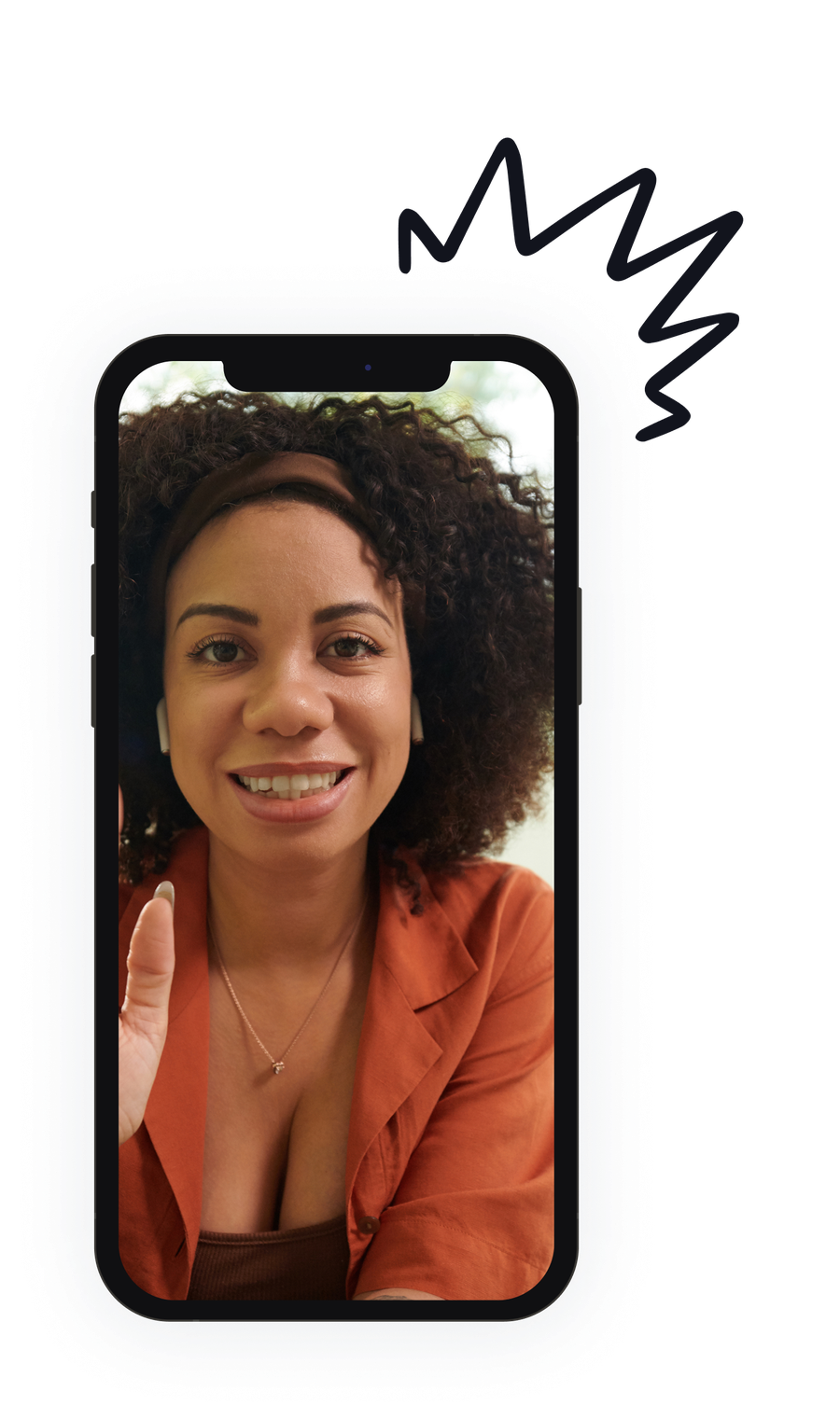 Person on a Syncory video call in portrait mode